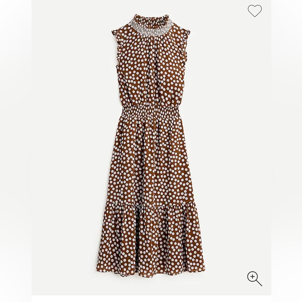 NWT JCrew Petite Smocked Waist Midi Dress Sz LP